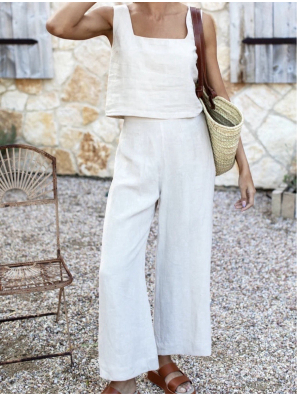 NEW Emerson Fry Roma Pant In Natural Linen XS Coastal Nautical Vacay Essential